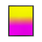 Neon Yellow and Bright Hot Pink Ombré  Shade Color Fade Framed Canvas Print Gallery Image 8
