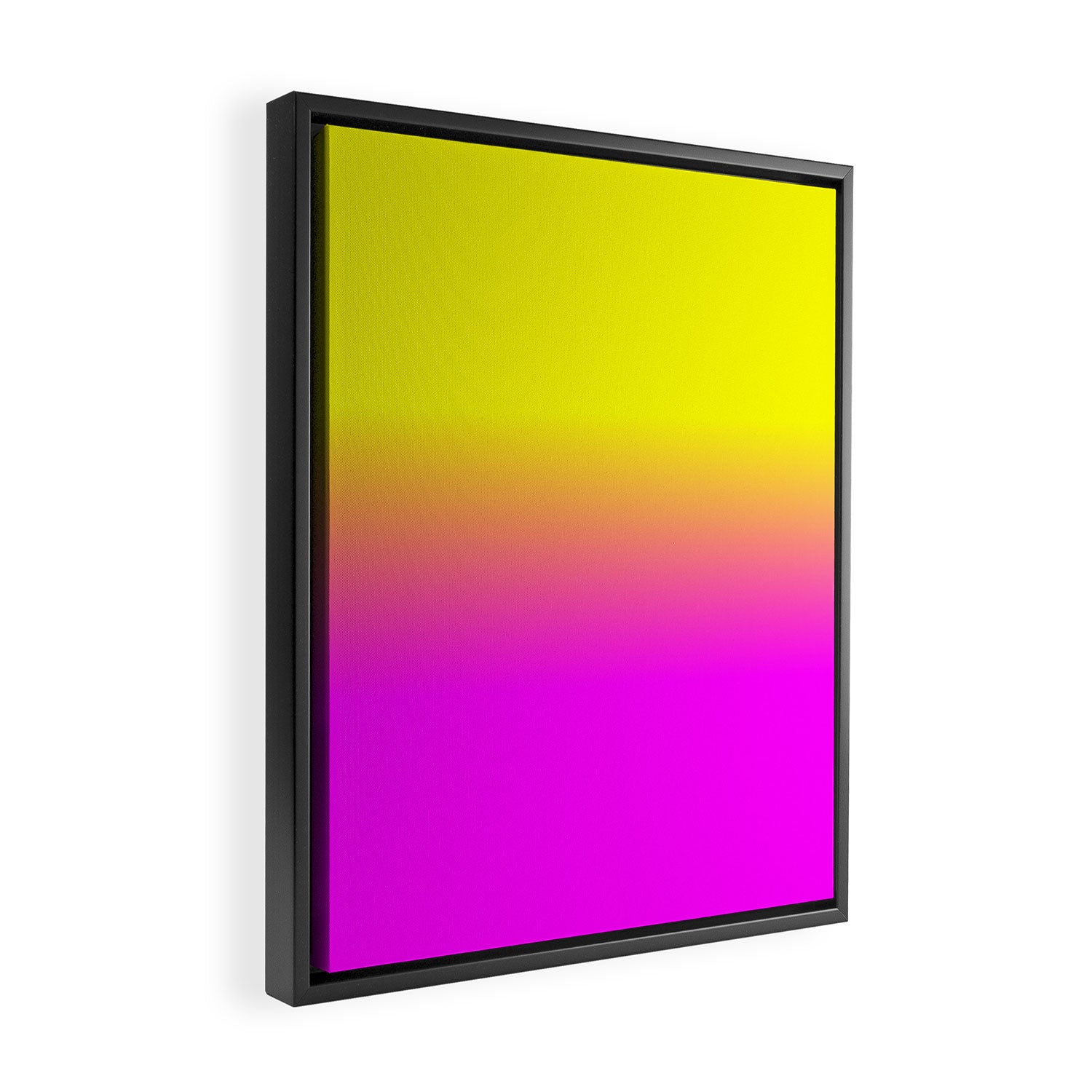 Neon Yellow and Bright Hot Pink Ombré  Shade Color Fade Framed Canvas Print Gallery Image 2