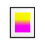 Neon Yellow and Bright Hot Pink Ombré  Shade Color Fade Framed Art Print Gallery Image 6