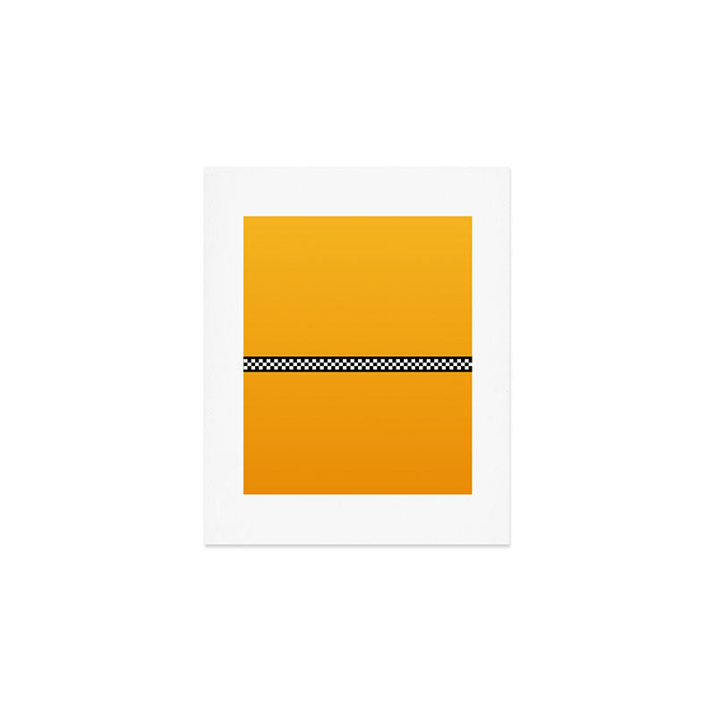 NY Taxi Cab Yellow with Black and White Check Band Art Print Gallery Image 1