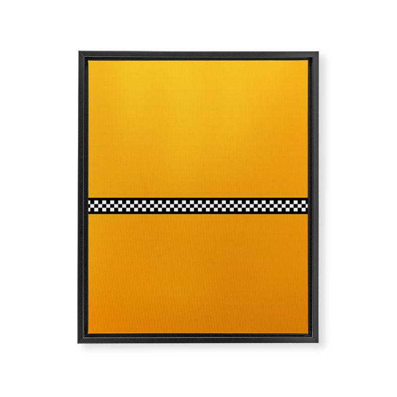 NY Taxi Cab Yellow with Black and White Check Band Framed Canvas Print Gallery Image 8