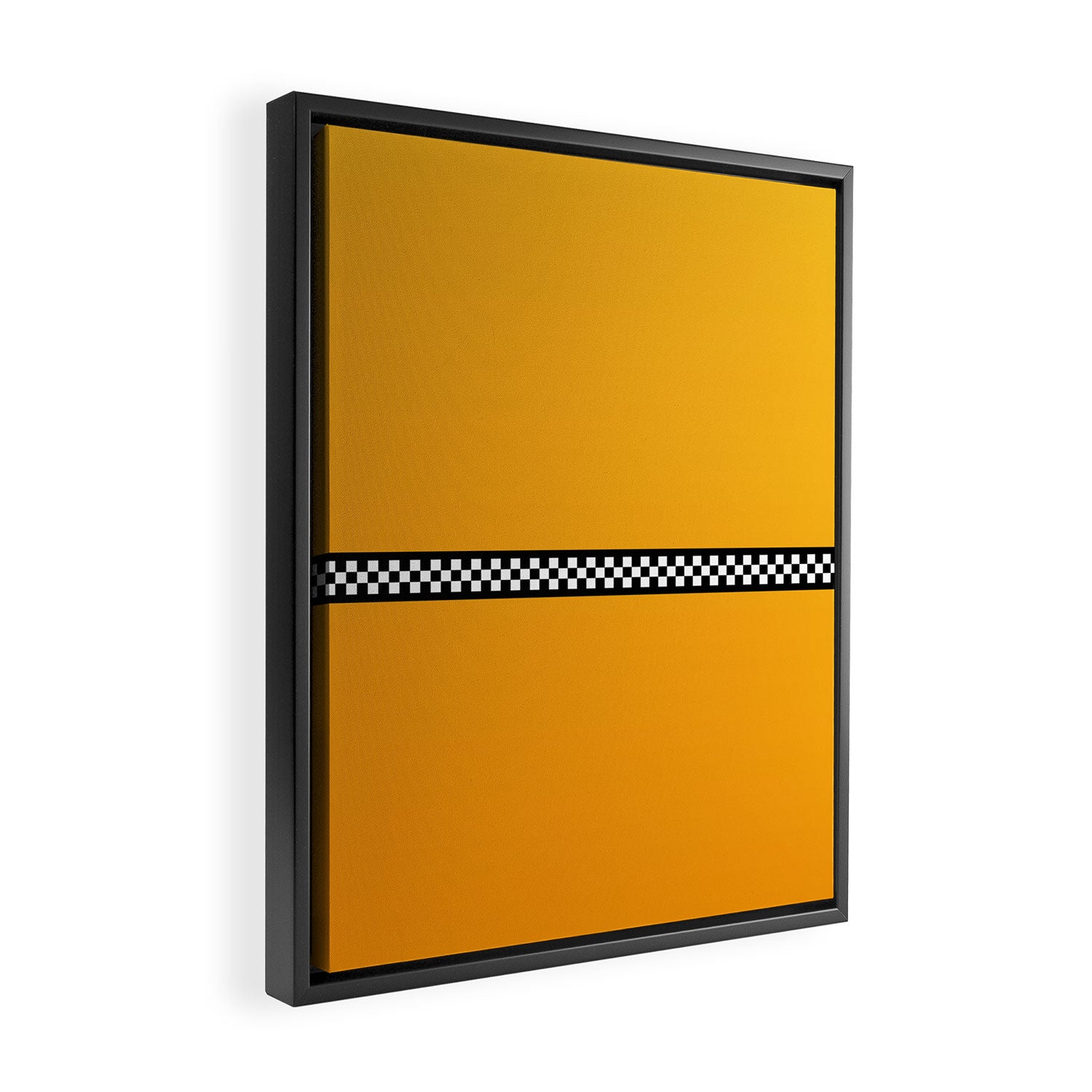 NY Taxi Cab Yellow with Black and White Check Band Framed Canvas Print Gallery Image 2