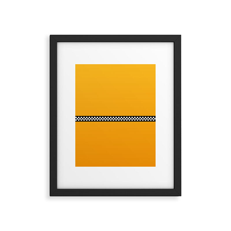 NY Taxi Cab Yellow with Black and White Check Band Framed Art Print Gallery Image 6