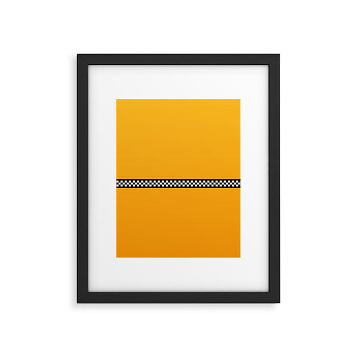 NY Taxi Cab Yellow with Black and White Check Band Framed Art Print Gallery Image 1