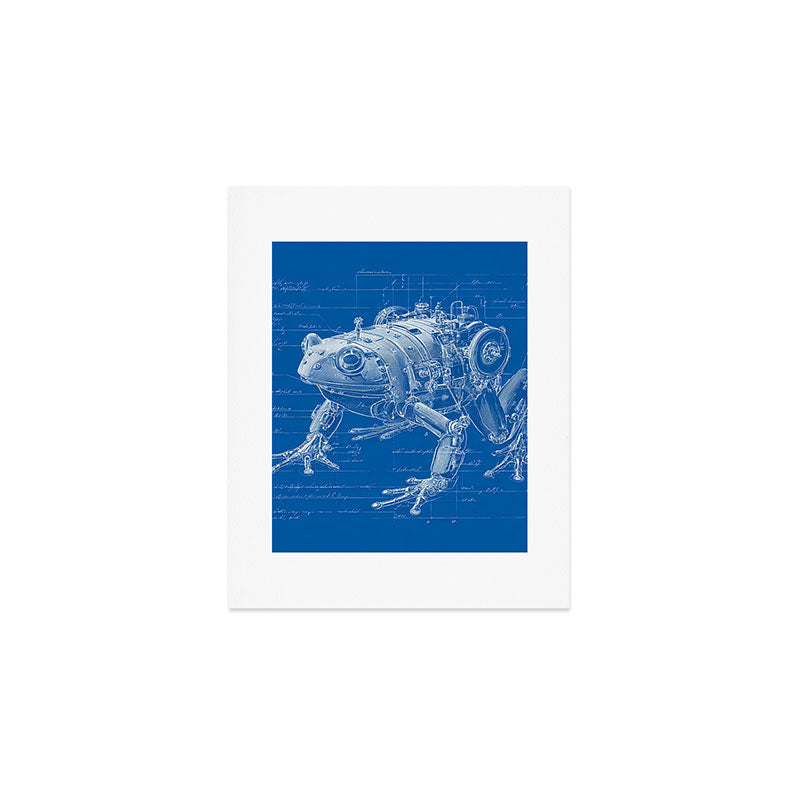 Robotic Toad Bufo Mechanicus Engineering Blueprint Art Print Gallery Image 1