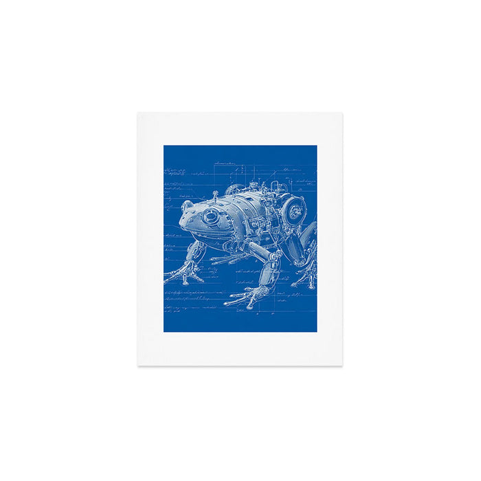 Robotic Toad Bufo Mechanicus Engineering Blueprint Art Print Gallery Image 1