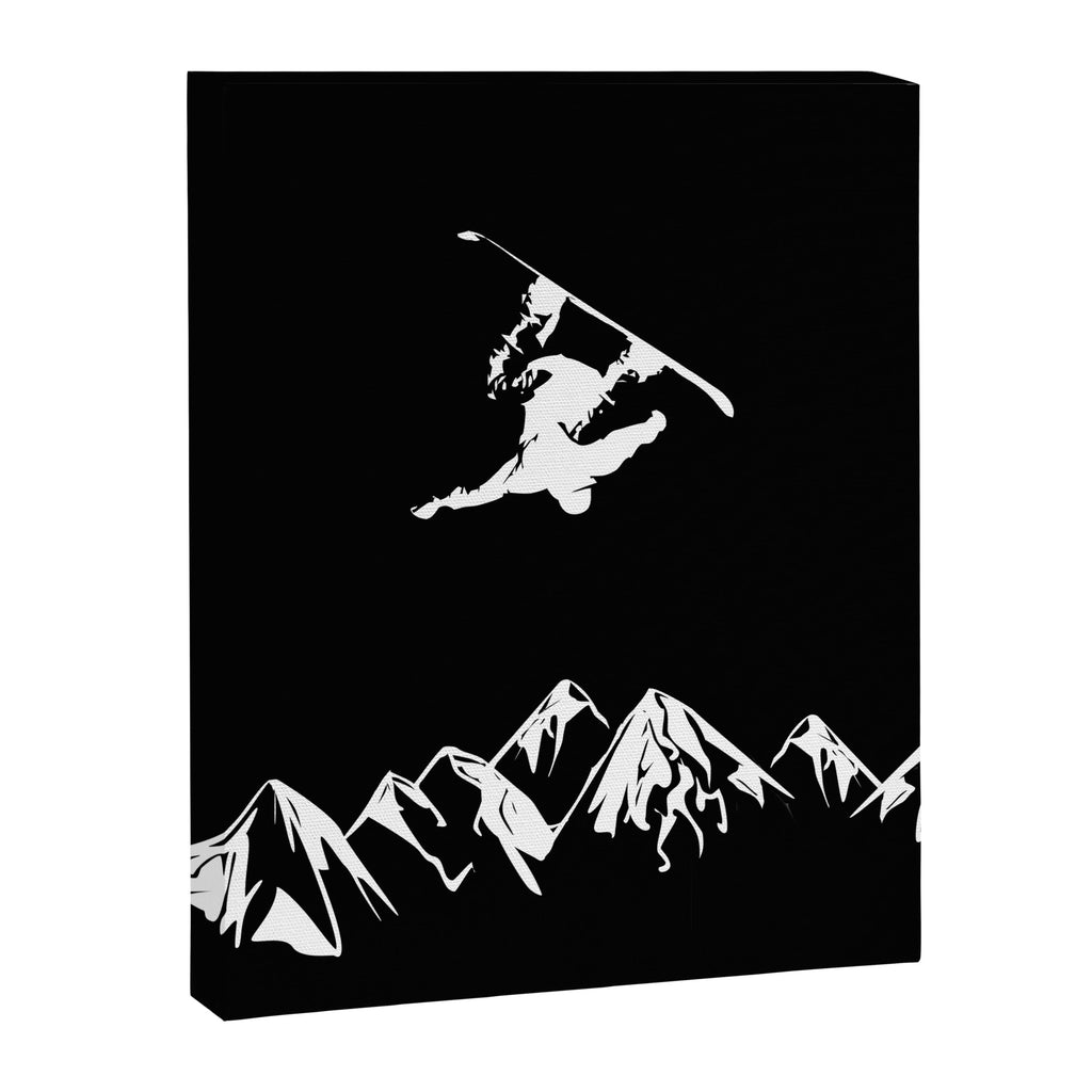 Rocky Mountain Snowboarder Catching Air Canvas Print Gallery Image 6