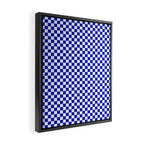 Small Cobalt Blue and White Checkerboard Pattern Framed Canvas Print Gallery Image 2