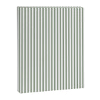 Small Dark Forest Green and White Mattress Ticking Stripes Canvas Print Gallery Image 8