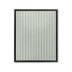 Small Dark Forest Green and White Mattress Ticking Stripes Framed Canvas Print Gallery Image 8