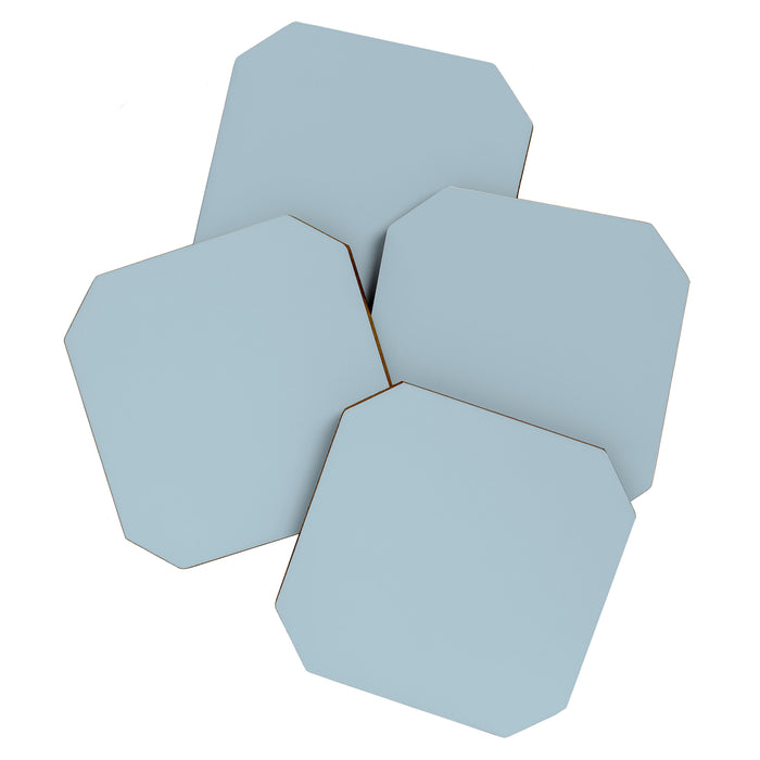 Soft Chalky Pastel Blue Solid Color Coaster Gallery Image 1
