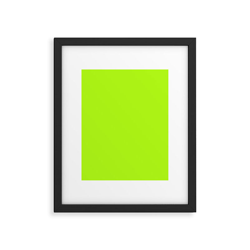 Solid Bright Green Yellow Neon Color Framed Art Print Gallery Image 6
