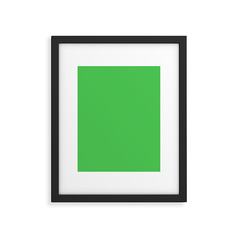 Solid Bright Kelly Green Color Framed Art Print Gallery Image 6