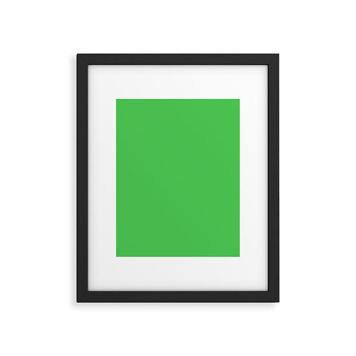 Solid Bright Kelly Green Color Framed Art Print Gallery Image 1