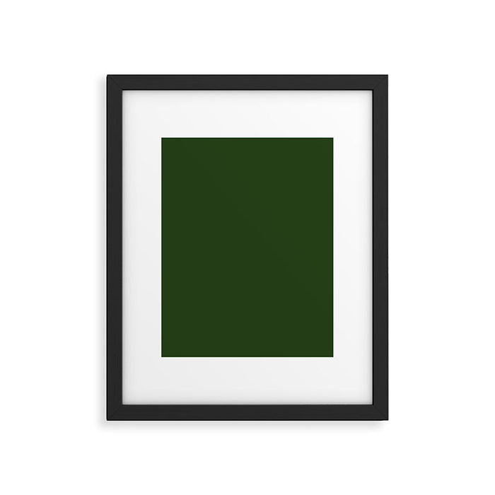 Solid Dark Forest Green Simple Solid Color All Over Print Framed Art Print Gallery Image 1