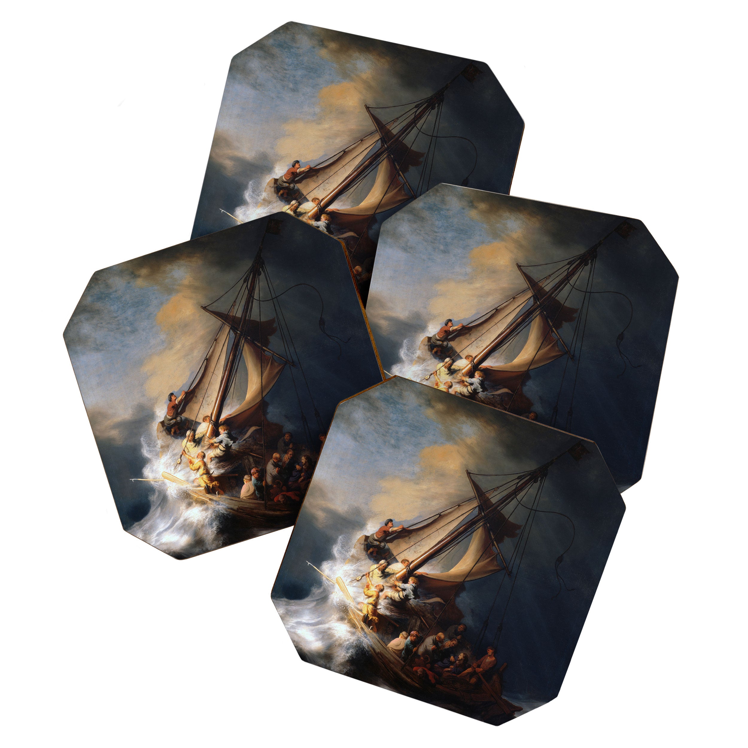 Stolen Painting - The Storm on the Sea of Galilee by Rembrandt Coaster Gallery Image 1