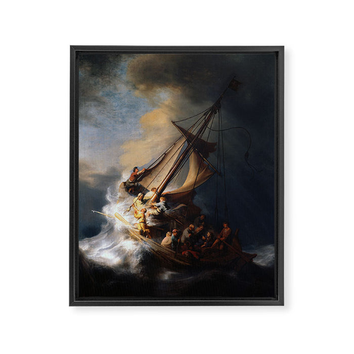 Stolen Painting - The Storm on the Sea of Galilee by Rembrandt Framed Canvas Print Gallery Image 1