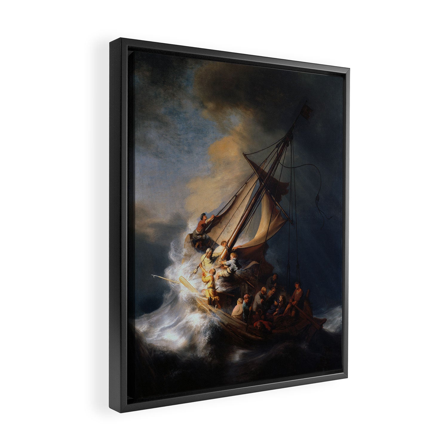 Stolen Painting - The Storm on the Sea of Galilee by Rembrandt Framed Canvas Print Gallery Image 2