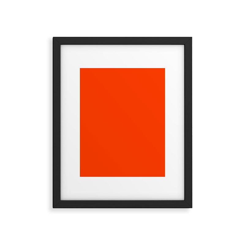 Tangy Solid Orange Pop Framed Art Print Gallery Image 6