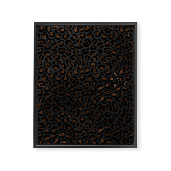 Beautiful Black Leopard Design Pattern Framed Canvas Print Gallery Image 1