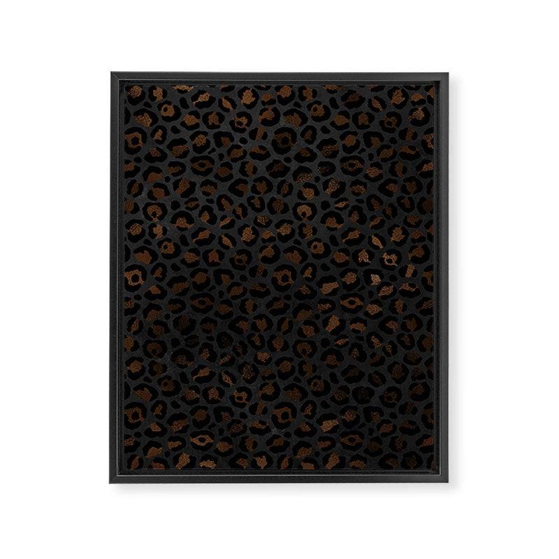 Beautiful Black Leopard Design Pattern Framed Canvas Print Gallery Image 8