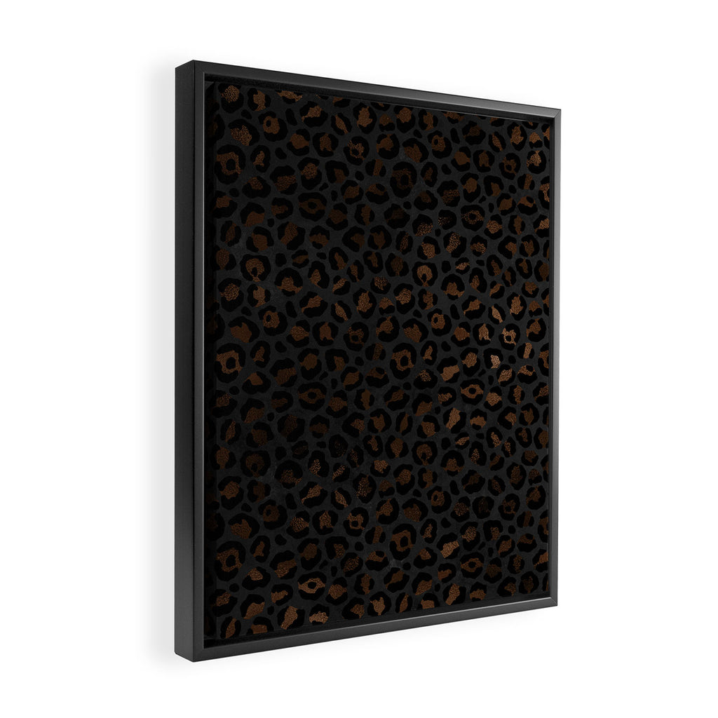 Beautiful Black Leopard Design Pattern Framed Canvas Print Gallery Image 2