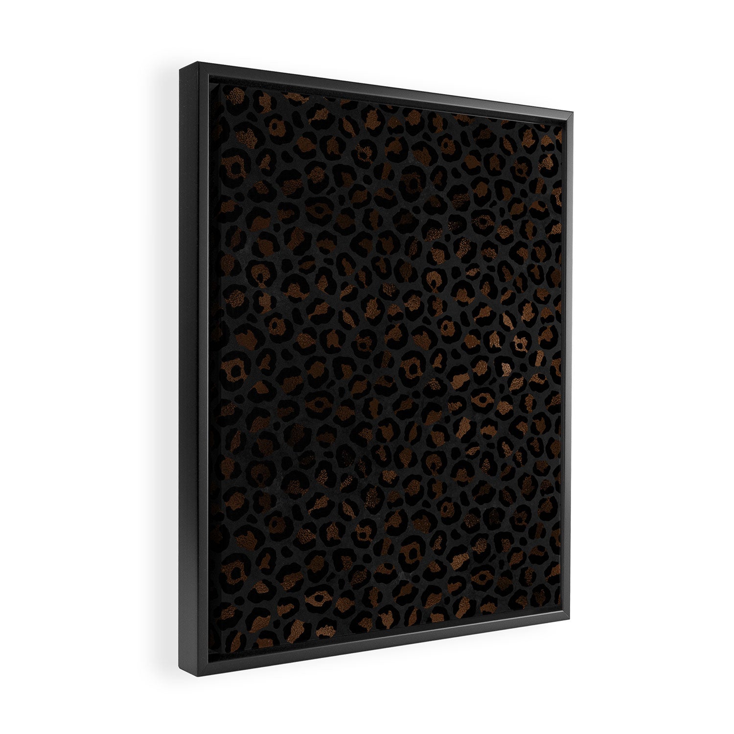 Beautiful Black Leopard Design Pattern Framed Canvas Print Gallery Image 2