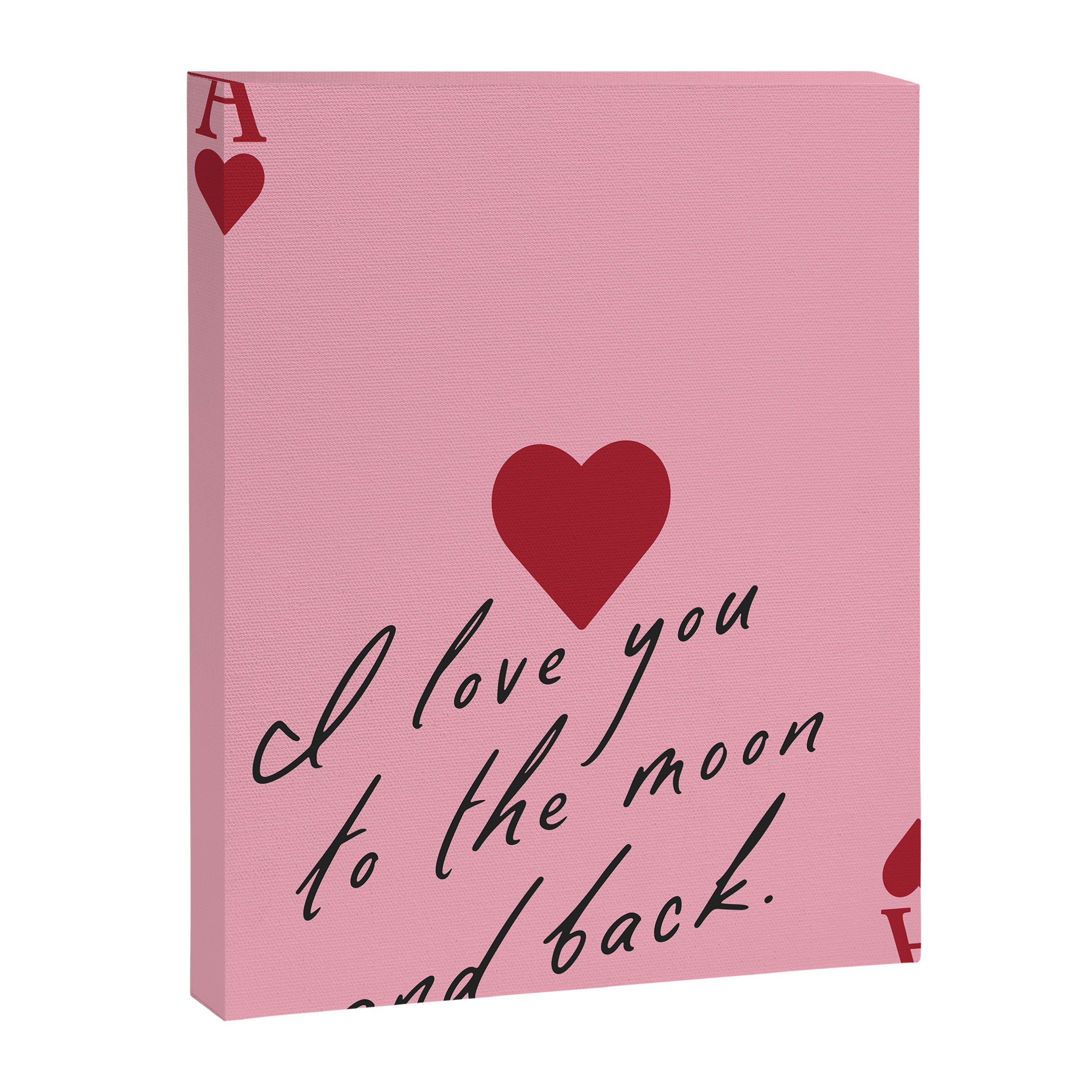 Ace of Hearts - I love you to the moon and back. Canvas Print Gallery Image 6