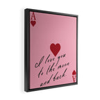 Ace of Hearts - I love you to the moon and back. Framed Canvas Print Gallery Image 2