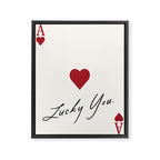 Ace of hearts - lucky you Framed Canvas Print Gallery Image 6