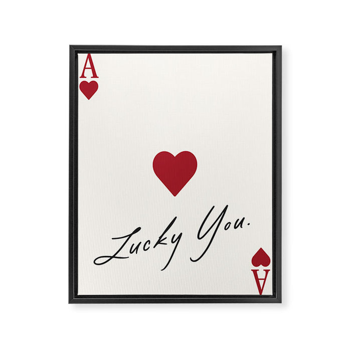Ace of hearts - lucky you Framed Canvas Print Gallery Image 1