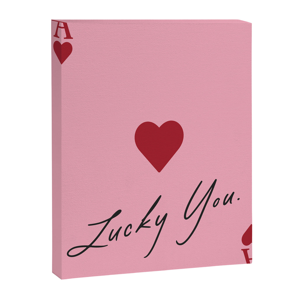Ace of hearts - Lucky you - pink Canvas Print Gallery Image 6
