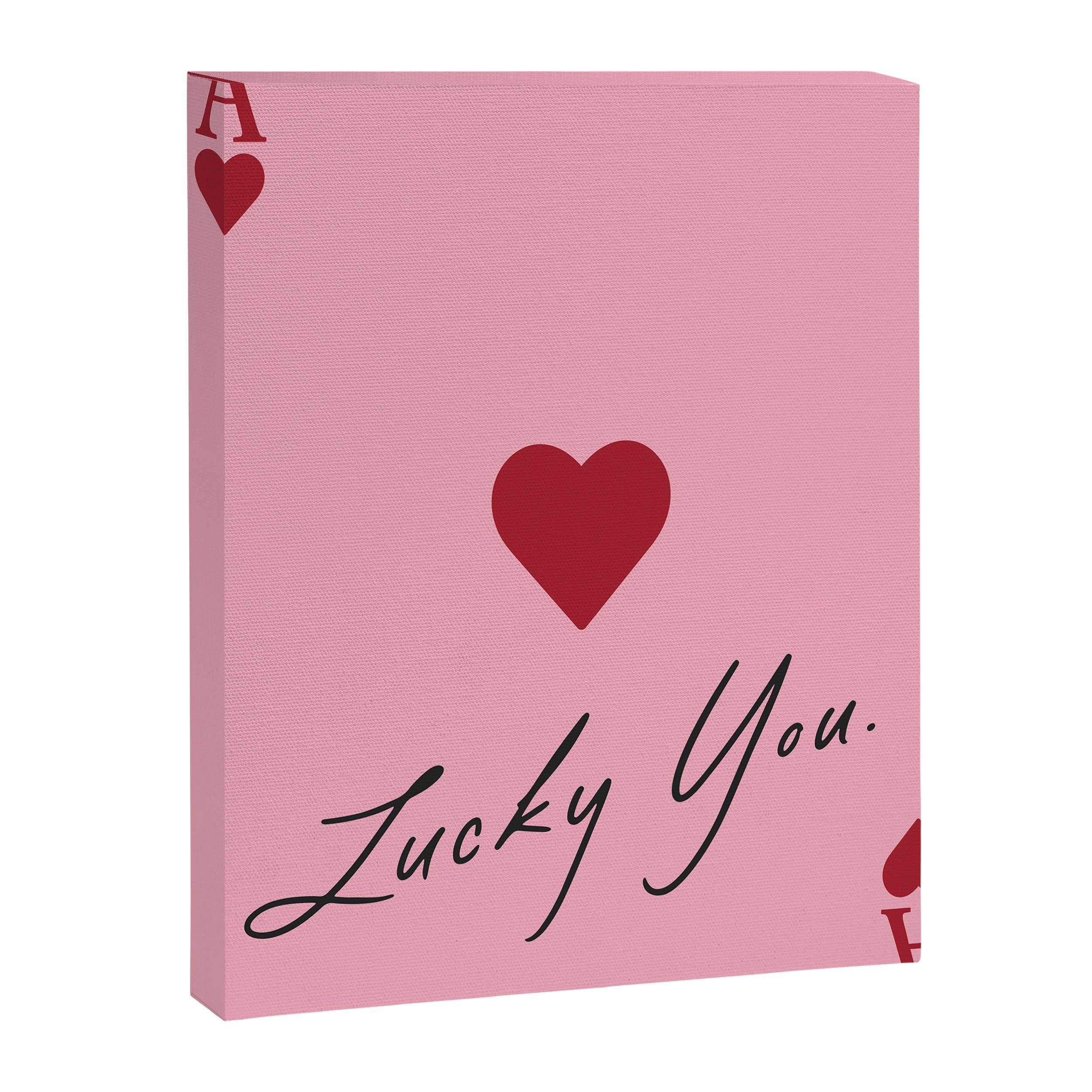 Ace of hearts - Lucky you - pink Canvas Print Gallery Image 6