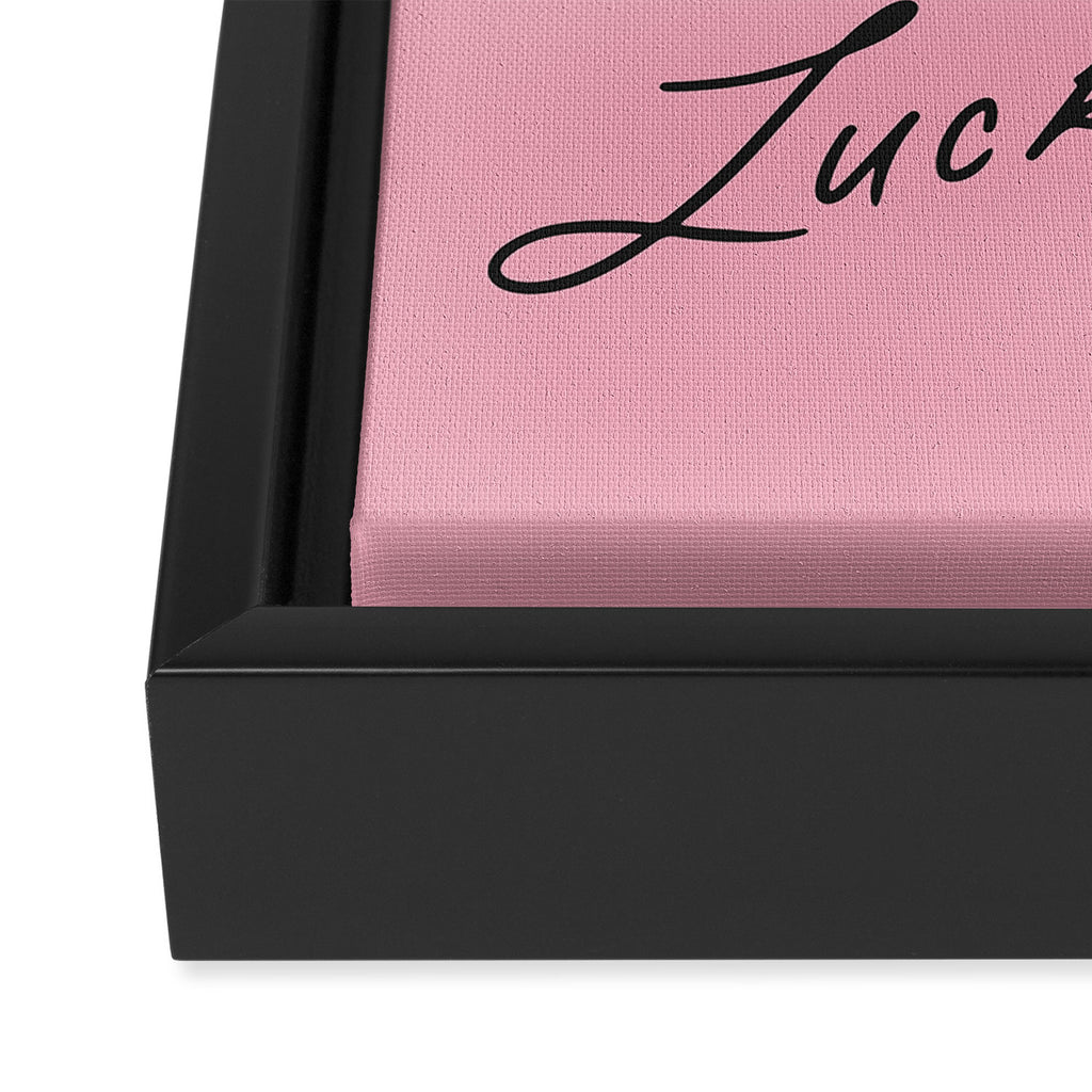 Ace of hearts - Lucky you - pink Framed Canvas Print Gallery Image 3