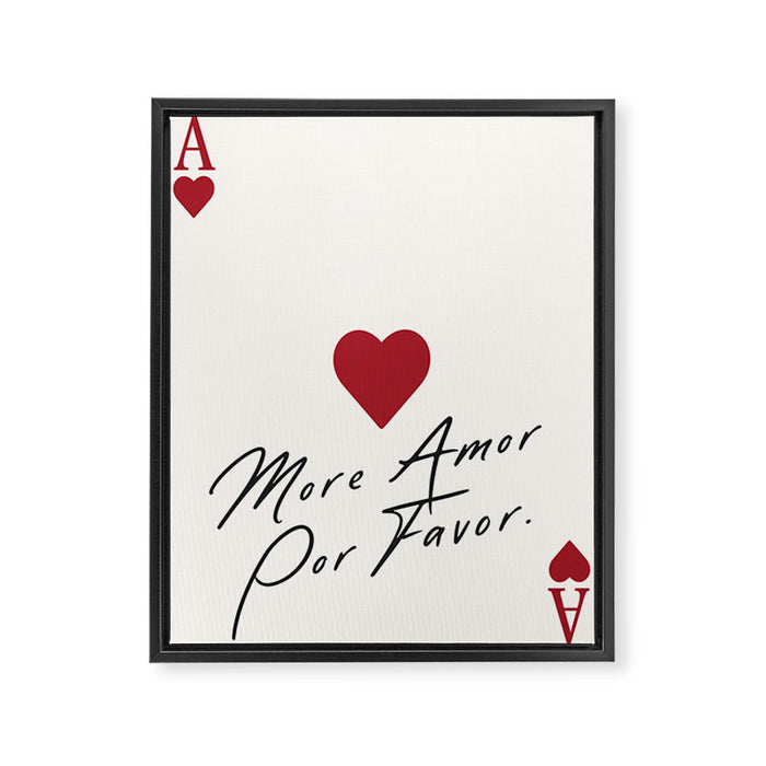 Ace of hearts - more amor por favor Framed Canvas Print Gallery Image 1