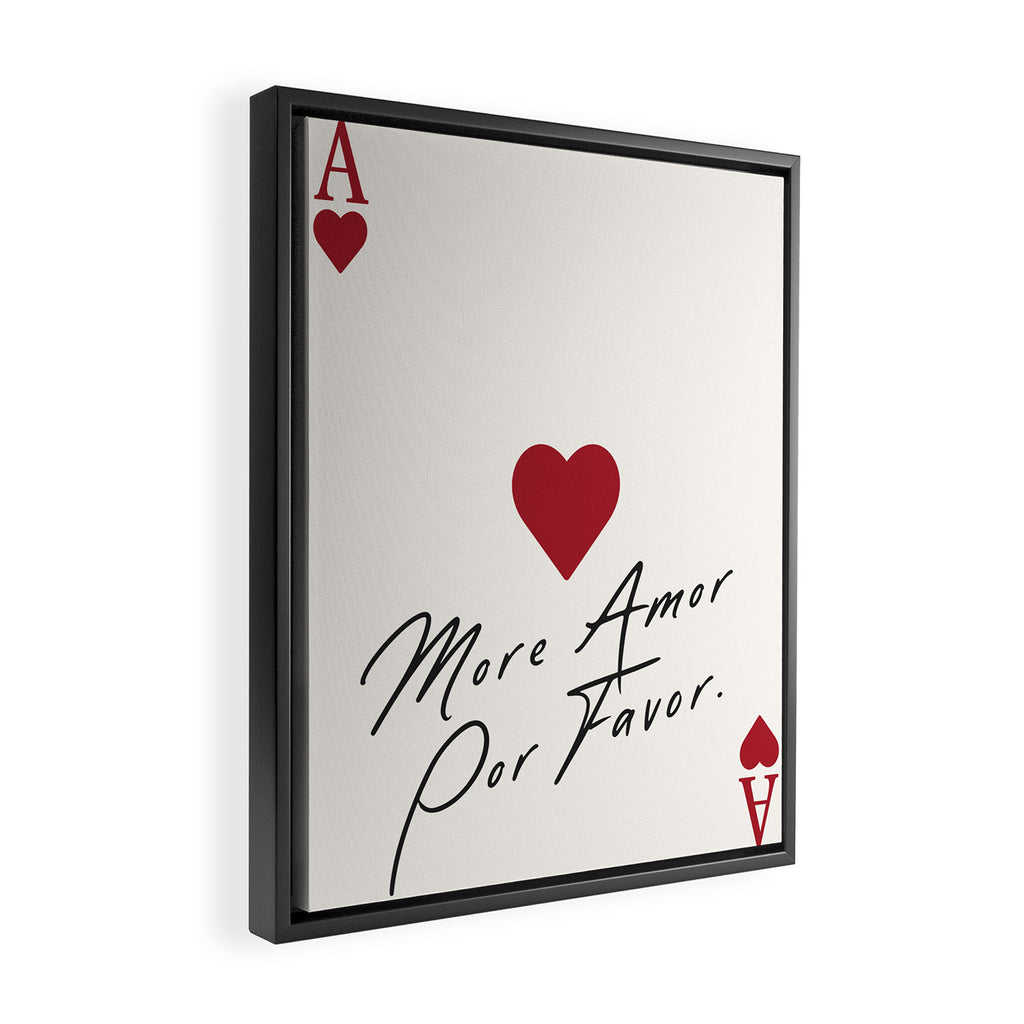 Ace of hearts - more amor por favor Framed Canvas Print Gallery Image 2
