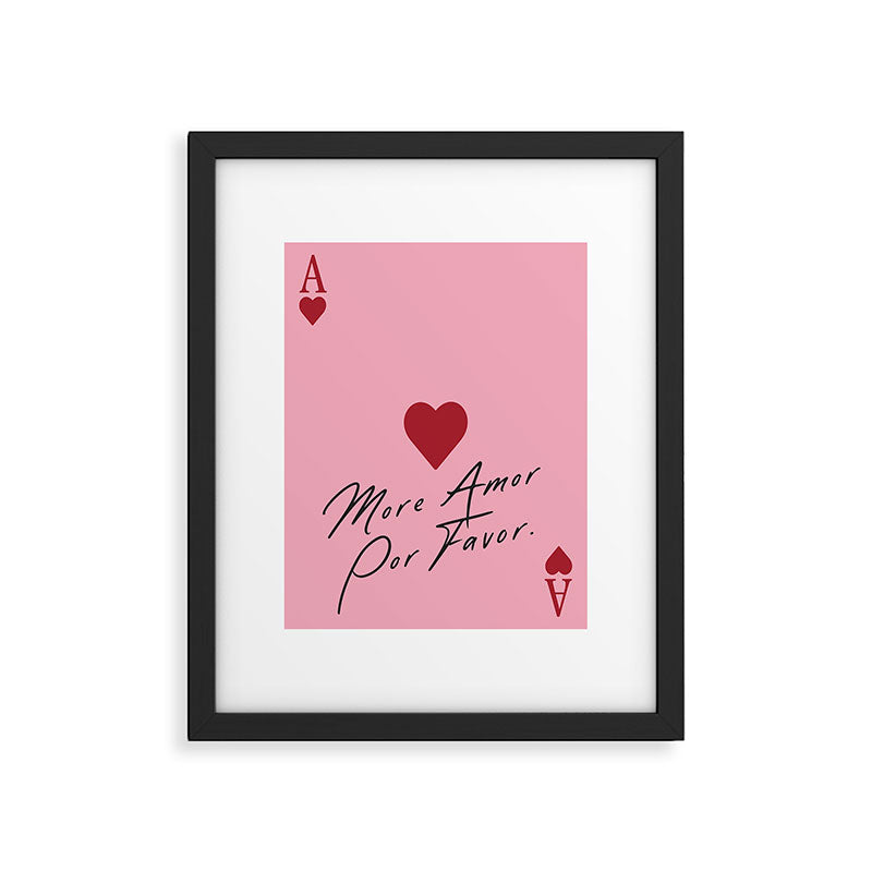 Ace of hearts - More amore por favor. Framed Art Print Gallery Image 5
