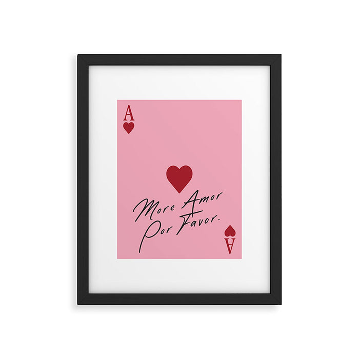 Ace of hearts - More amore por favor. Framed Art Print Gallery Image 1
