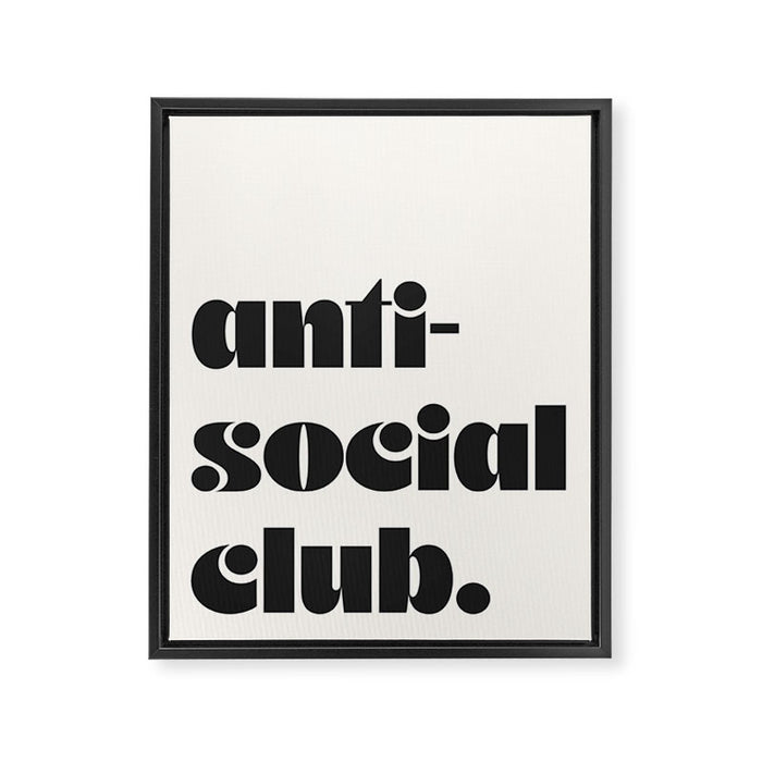 antisocial club Framed Canvas Print Gallery Image 1