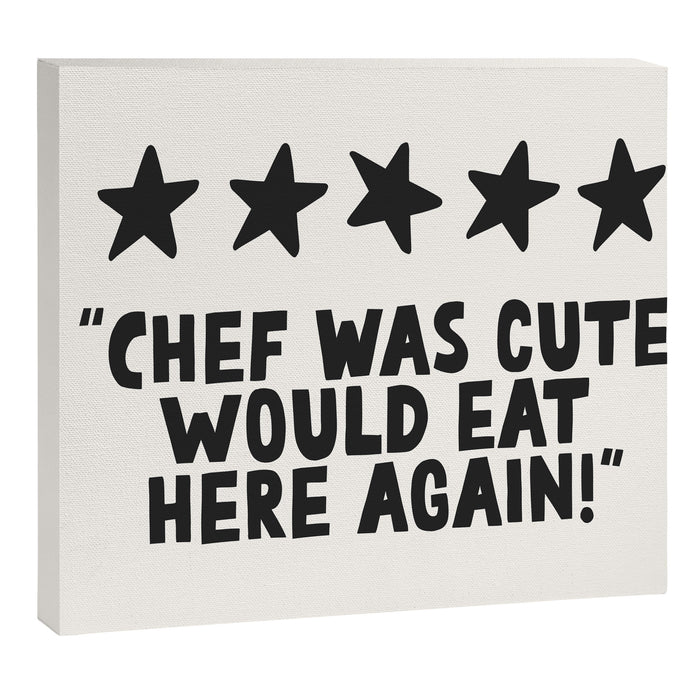 Chef was cute would eat here again! Canvas Print Gallery Image 1