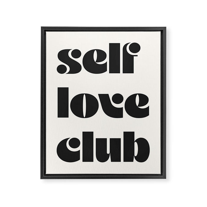 "self love club" Framed Canvas Print Gallery Image 1
