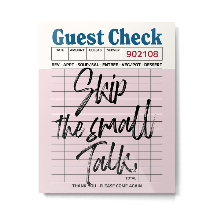 Skip the small talk - pink Metal Print Gallery Image 1