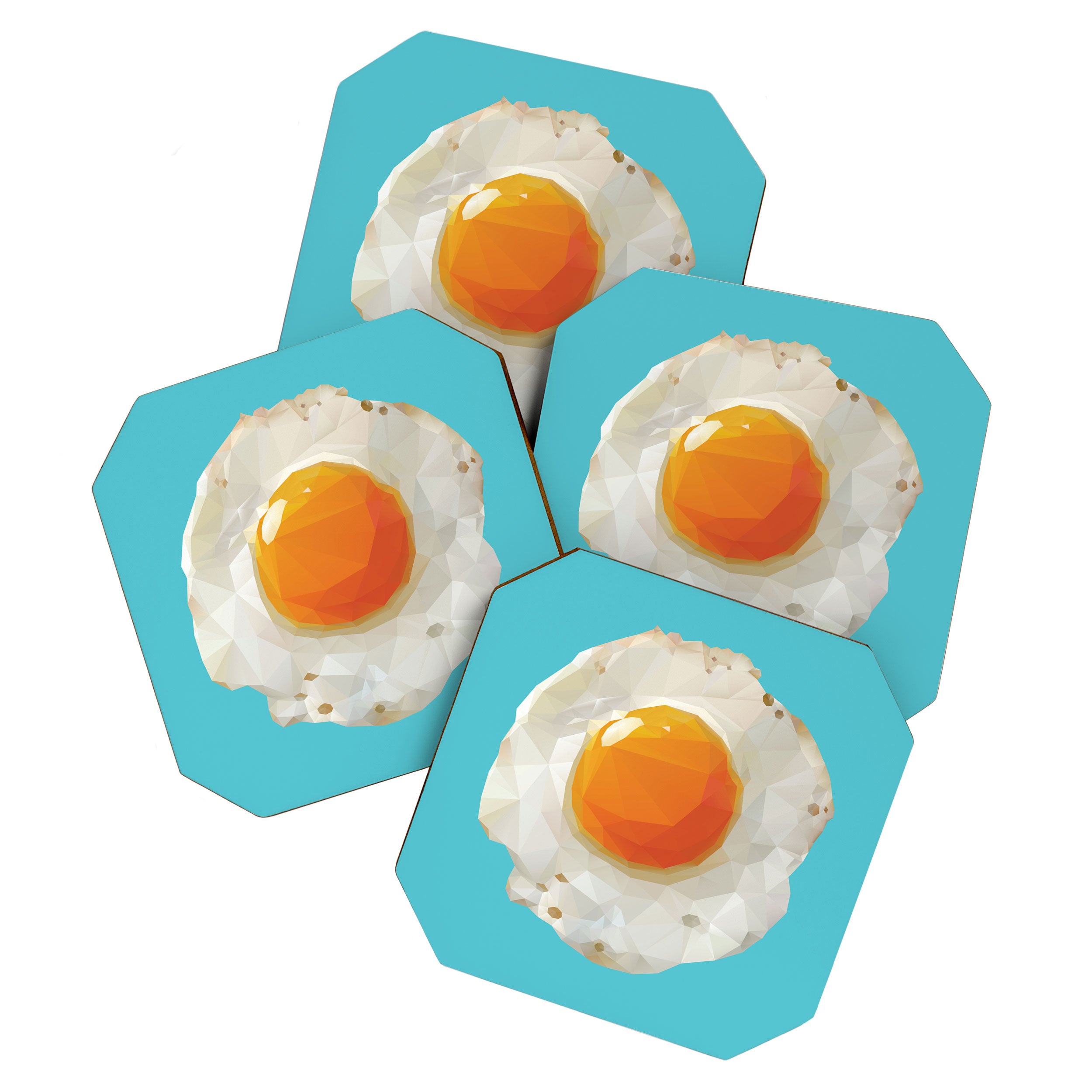 Fried Egg Polygon Art Coaster Gallery Image 1