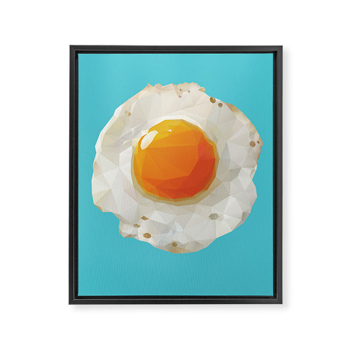 Fried Egg Polygon Art Framed Canvas Print Gallery Image 1