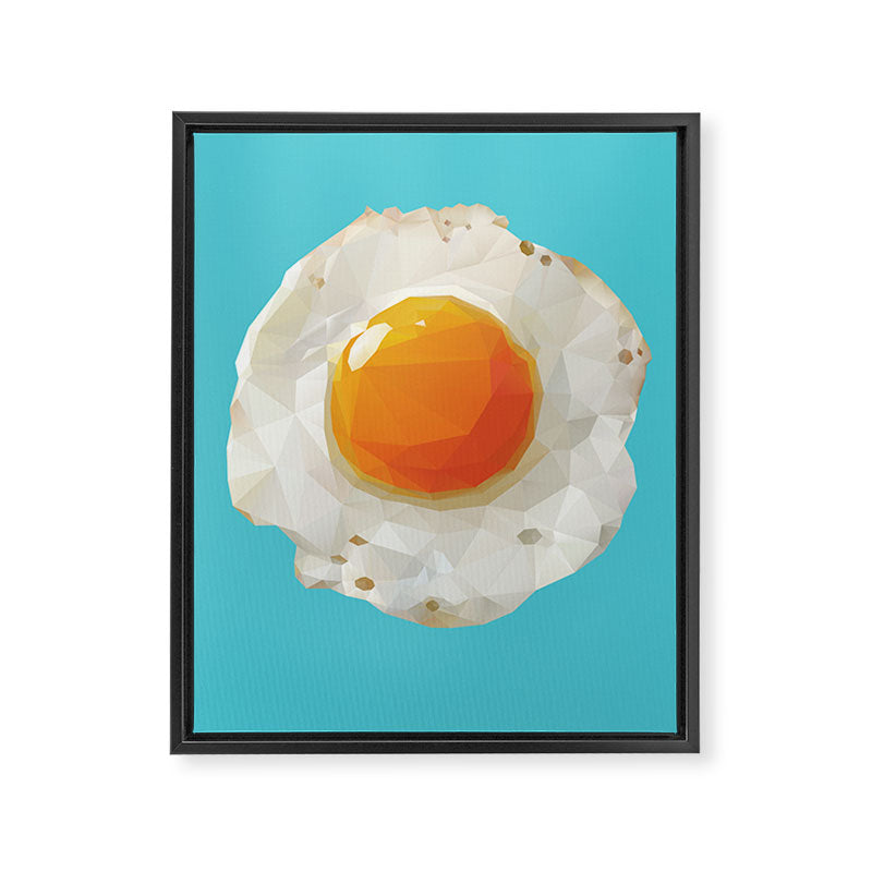 Fried Egg Polygon Art Framed Canvas Print Gallery Image 8