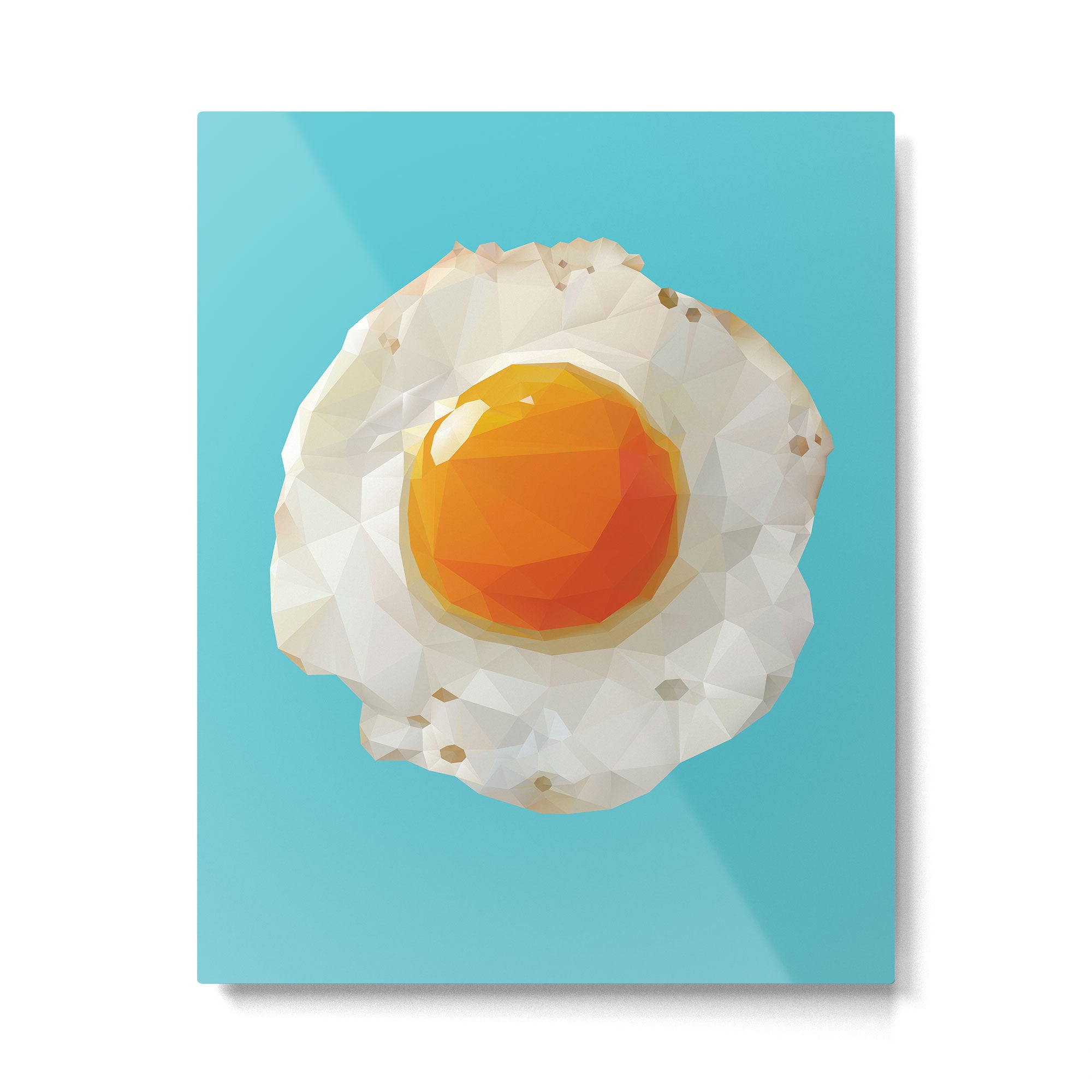Fried Egg Polygon Art Metal Print Gallery Image 6