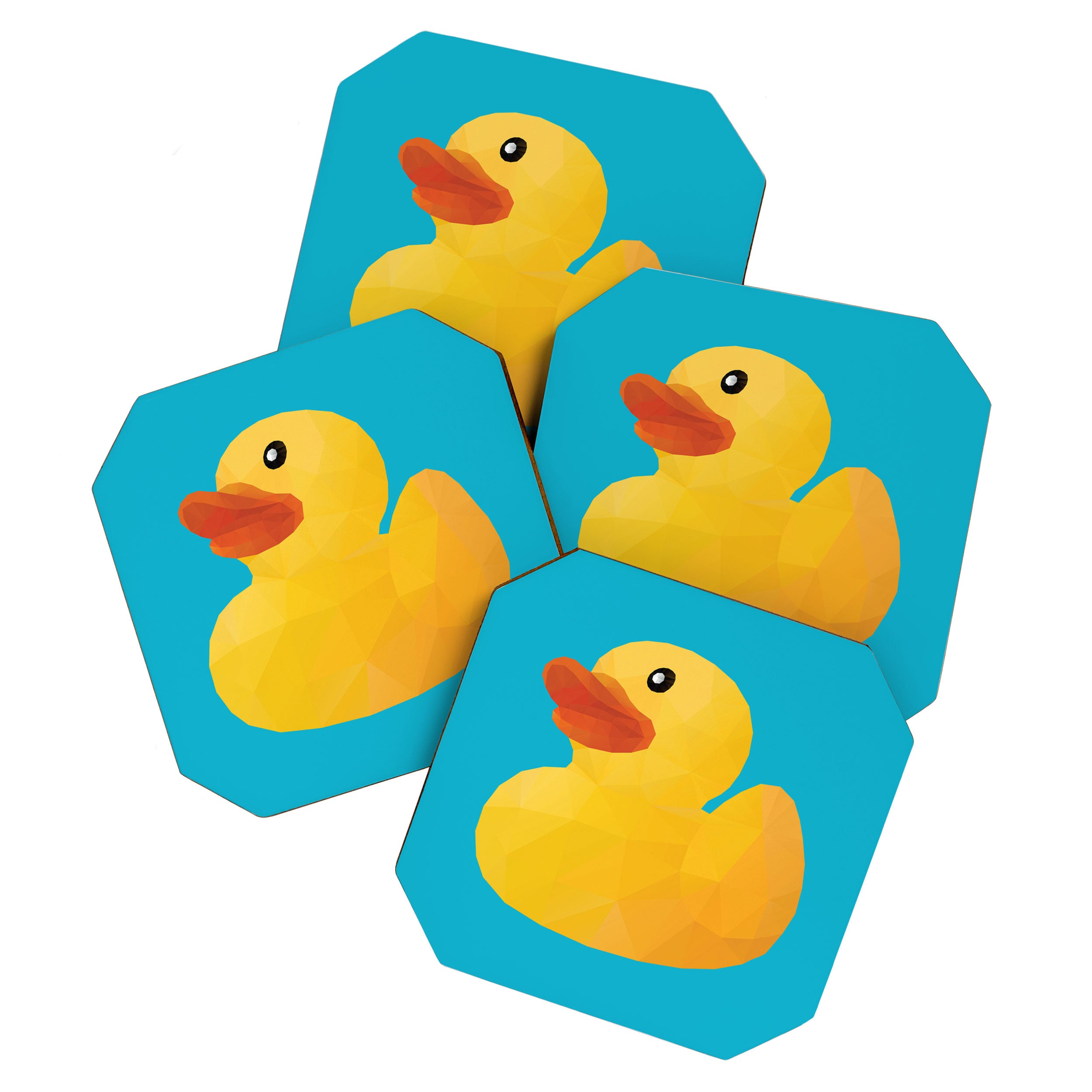 Rubber Duck polygon art Coaster Gallery Image 1