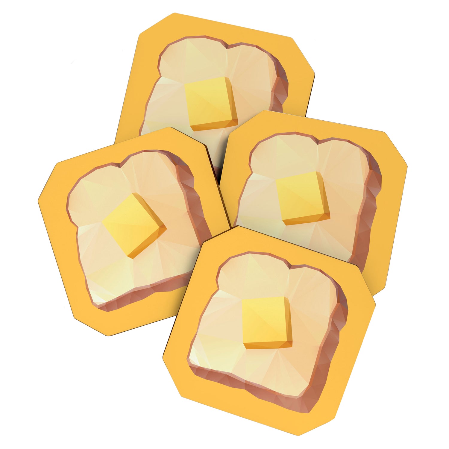 Toast with Butter polygon art Coaster Gallery Image 1