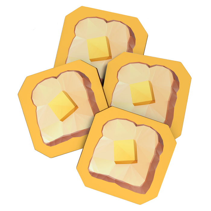 Toast with Butter polygon art Coaster Gallery Image 1