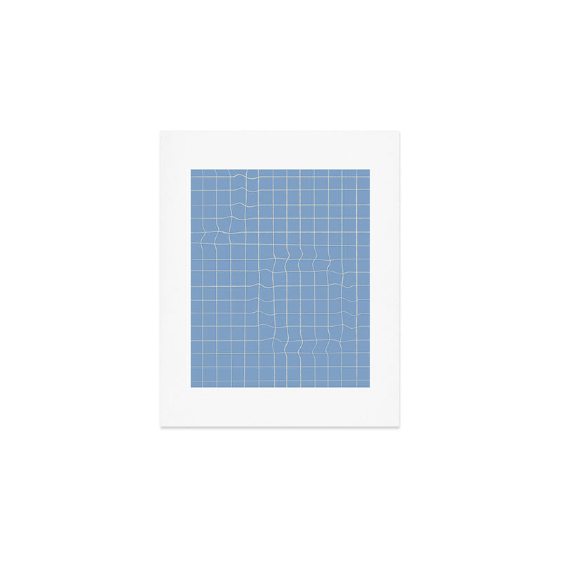 Imperfect but still happy - pencil drawn checkered pattern Art Print Gallery Image 1